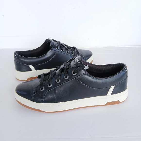 Sperry Charter Sneaker Black Leather 7.5 - Picture 2 of 7